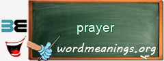 WordMeaning blackboard for prayer